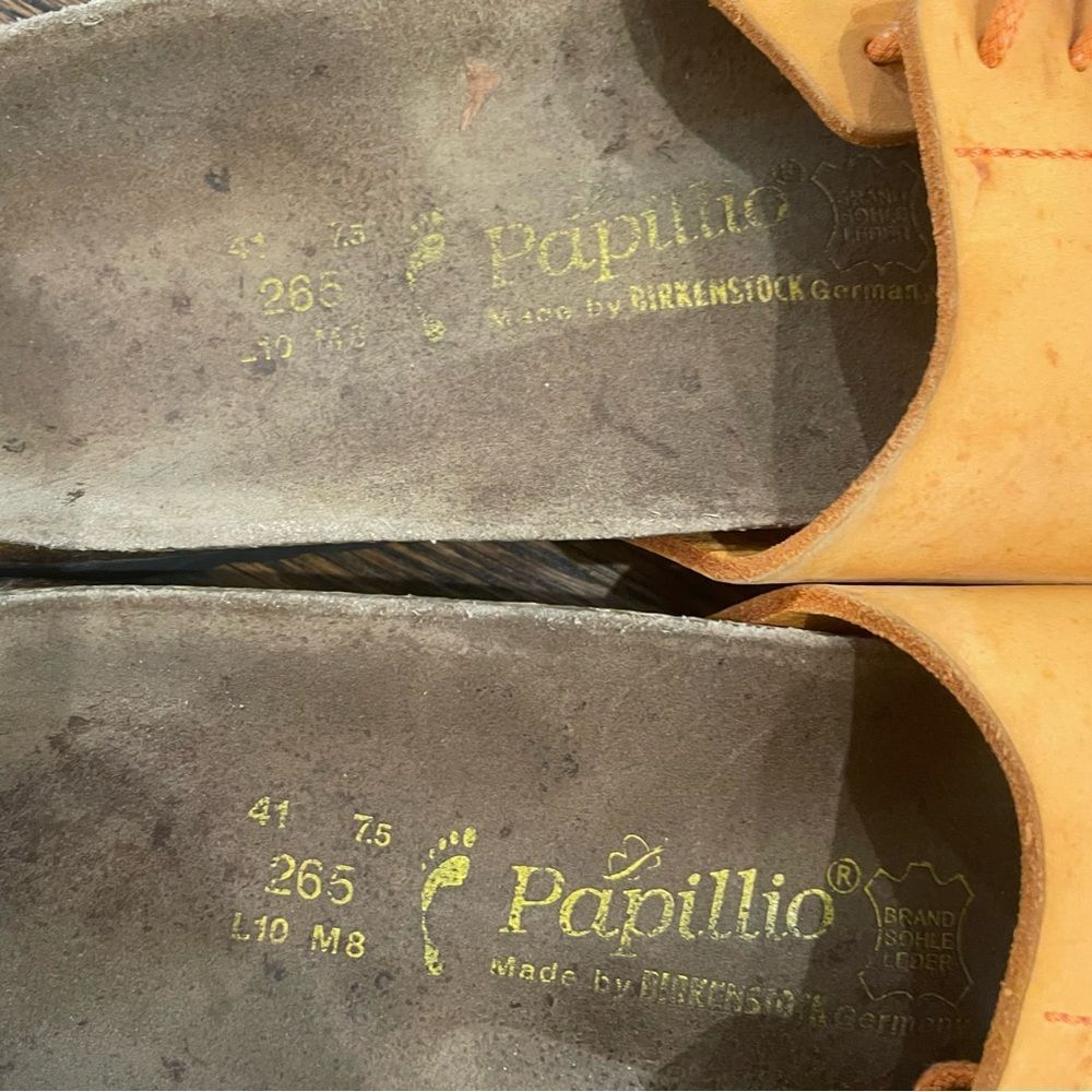 BIRKENSTOCK Papillo Orange Leather Lace Up Slip On Sandals - Picture 3 of 10
